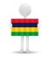 small 3d man holding a flag of Republic of Mauritius