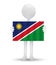 small 3d man holding a flag of Republic of Namibia