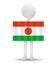 small 3d man holding a flag of Republic of Niger