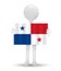 small 3d man holding a flag of Republic of Panama