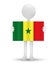 small 3d man holding a flag of Republic of Senegal