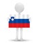 small 3d man holding a flag of Republic of Slovenia