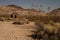 Small abandoned house in Mojave Desert ghost town Rhyolite, Nevada, USA