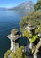 Small Agave americana Variegata in the terraced lakefront Garden of the Villa Cipressi in Varenna..