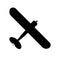 Small airplane, simple black isolated, web icon, vector illustration