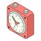 Small alarm clock icon, isometric style