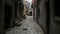 Small alley in Pula Croatia glidecam footage