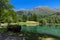 Small alpine lake in Piedmont, Italy.