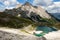 Small alpine lakes Laghi dei Piani in Italian Dolomite mountains