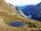 Small alpine lakes and watering places for cattle formed by melting glaciers in the Alpstein mountain range, Switzerland / Schweiz