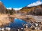 Small alpine mountain pond in fall - Val Ferret, Courmayer