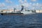 Small anti-submarine ship `Urengoy` closeup. Navy day in St. Petersburg