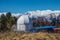 Small astronomical observatory with telescope in Caucasian mountains