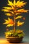 a small autumn tree with simple background ai generated