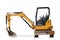 Small Backhoe Loaders with Excavator isolated