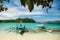 Small bangka boats on beach, Port Barton, Philippines