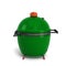 Small barbecue green color BBQ grill for outdoor prepare meat food right view 3d render on white