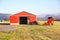 Small Barn and Hay Machine