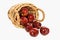Small Basket With Red Apples Spilling Out 
