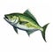 Small Bass Illustration In Light Green And Navy - Vector Graphic