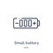 small battery with medium charge icon from technology outline collection. Thin line small battery with medium charge icon isolated