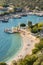 Small beach and harbor in Kankan resort town in Antalya region, Turkey