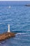 Small beacon at Mediterranean coast, Kyrenia, Northern Cyprus