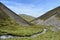 Small beck winding round valley bottom