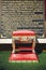 Small bench for praying in a buddhist temple.