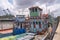 Small and big wooden fishing craft boats were docked at local fishing pier at Bang Saray,a beautiful idyllic fishing village in