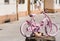 Small bike painted in pink in Alghero