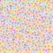 Small bird flower field seamless pattern