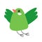 Small bird, flying avian animal with wings vector