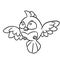 Small bird flying wings character animal illustration cartoon contour coloring