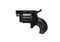 Small black gun revolver isolate on white background. Pocket pistol for self-defense. Ladies` revolver. Spy Weapon