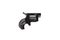 Small black gun revolver isolate on white background. Pocket pistol for self-defense. Ladies` revolver. Spy Weapon