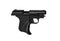 Small black modern pistol. Ladies` pistol. Weapons for hidden wearing