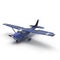 Small blue private airplane isolated on white. 3D illustration