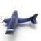 Small blue private airplane isolated on white. 3D illustration