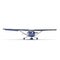 Small blue private airplane isolated on white. 3D illustration