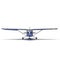 Small blue private airplane isolated on white. 3D illustration