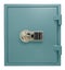 Small blue safe box isolated with clipping path included