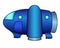 Small blue spaceship - vector full color children`s picture. The spaceship sits on the surface - a fantastic vehicle to travel thr