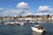 Small boat entering Anstruther harbour, Fife