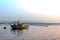 Small Boat Moored in Vicinity of Mussil Plantation In Italy