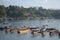 Small boat in Sangklaburi Kanchanaburi country, Thailand