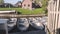 A small boat station in a small village. Small boats, standing on the pier. Boats to move through the canals of Holland