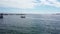 Small boat with tourists on the Black Sea , Romania