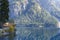 Small boathouse at lake plansee in fall season