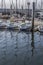 Small boats docking at the Santa Barbara marina, California